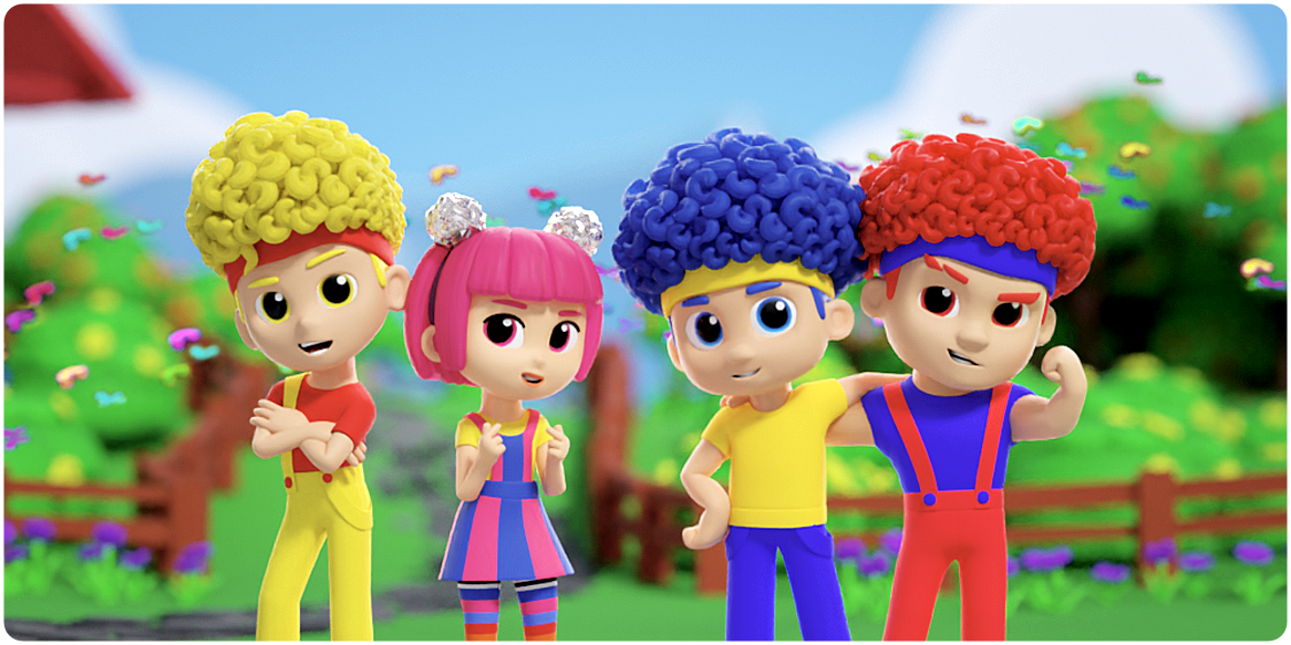 Cha-Cha, Boom-Boom, Chicky and Lya-Lya together