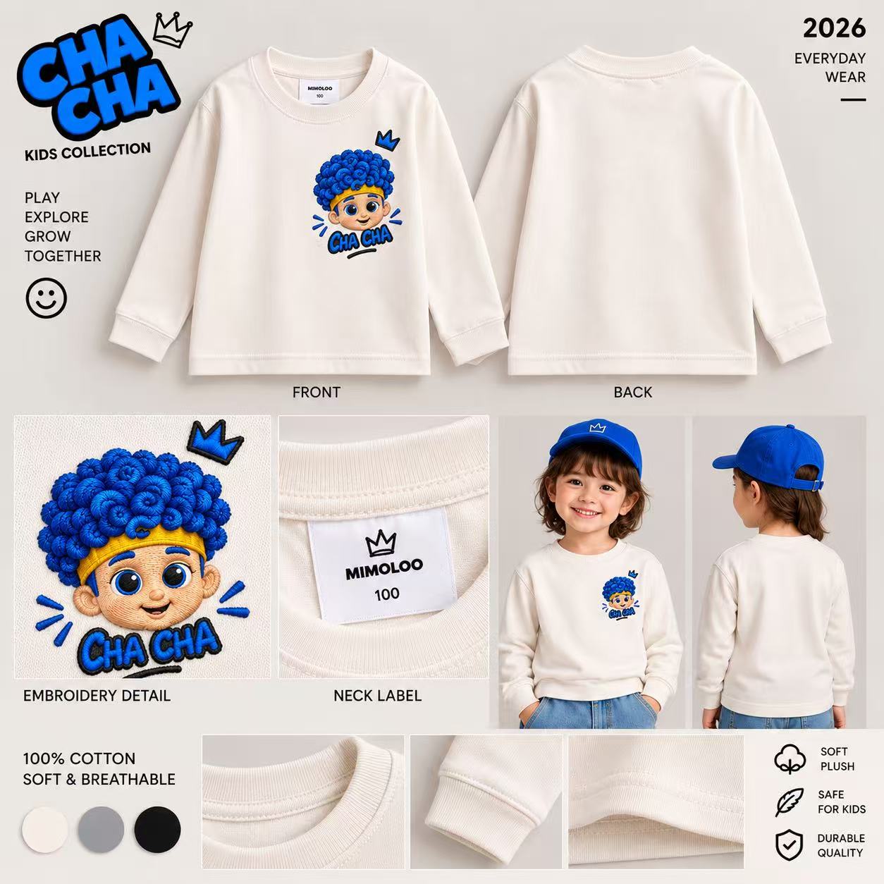 Cha-Cha embroidered sweatshirt product preview
